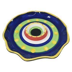 JCPenney Chilli Pepper Pattern Veggie Chip Dip Southwestern Party Platter Server